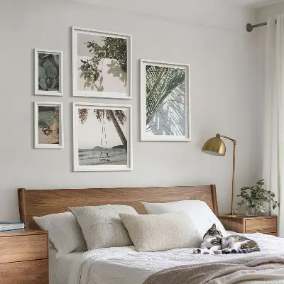 Tropical relaxing plants gallery wall art set