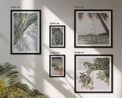 Tropical relaxing plants gallery wall art set