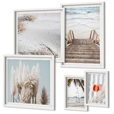 Framed photo set Beach views and nature