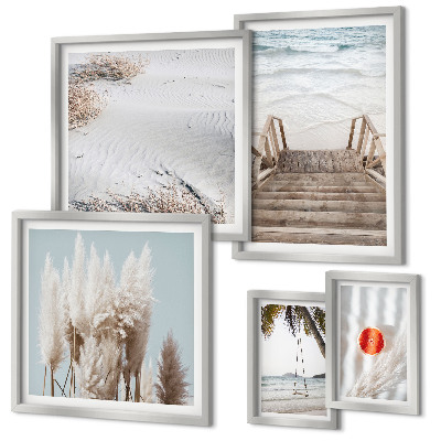 Framed photo set Beach views and nature