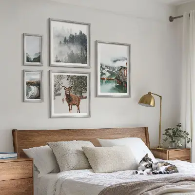 Nature wildlife mountains wall art set of 5 pieces