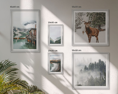 Set of 5 wall art pieces Nature wildlife mountains