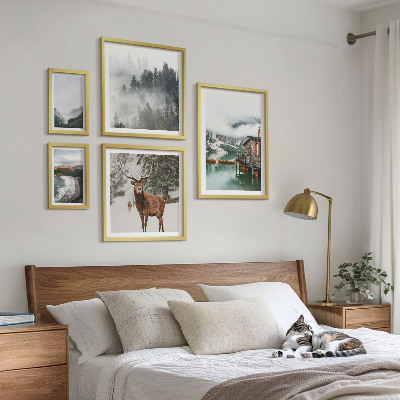 Set of 5 wall art pieces Nature wildlife mountains
