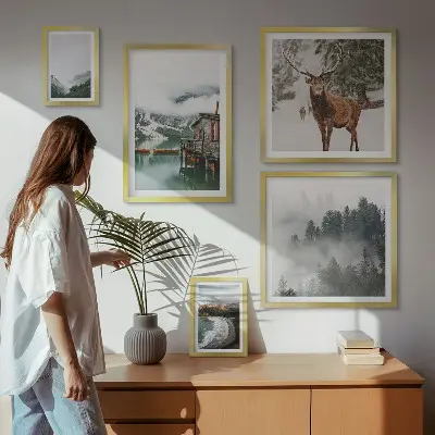 Nature wildlife mountains wall art set of 5 pieces