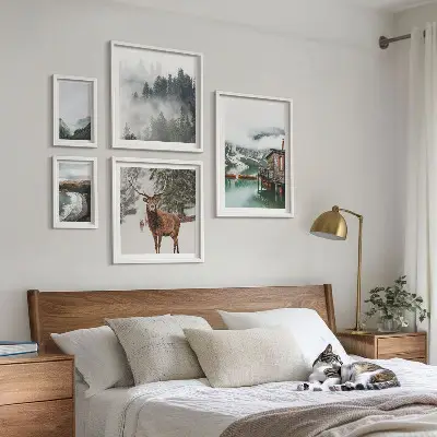 Nature wildlife mountains wall art set of 5 pieces