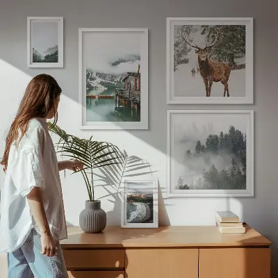 Nature wildlife mountains wall art set of 5 pieces