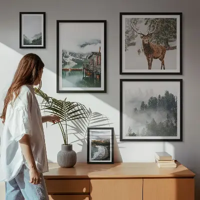 Nature wildlife mountains wall art set of 5 pieces