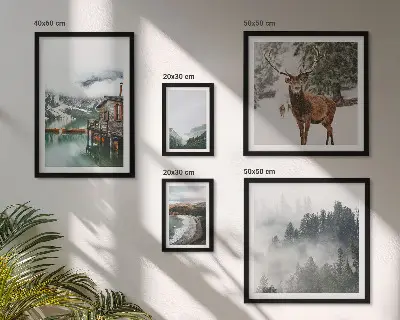 Nature wildlife mountains wall art set of 5 pieces
