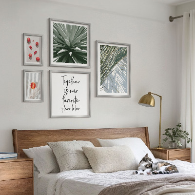 Set of 5 wall art pieces Boho style, plants, fruits, tropics