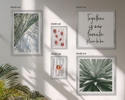 Set of 5 wall art pieces Boho style, plants, fruits, tropics