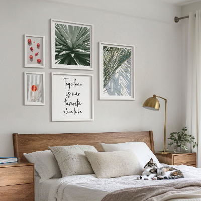 Set of 5 wall art pieces Boho style, plants, fruits, tropics