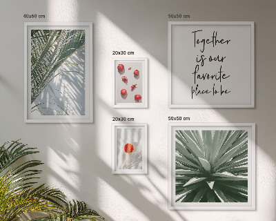 Set of 5 wall art pieces Boho style, plants, fruits, tropics