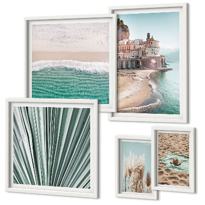 Set of 5 wall art pieces Stylish seaside views