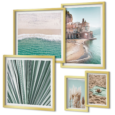 Set of 5 wall art pieces Stylish seaside views