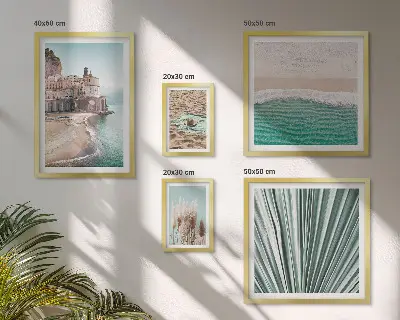 Set of 5 seaside wall art pieces stylish views