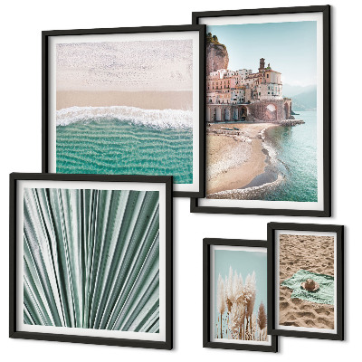 Set of 5 wall art pieces Stylish seaside views