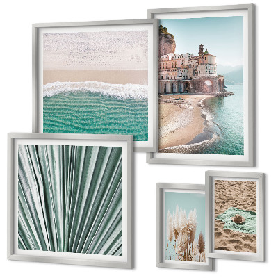Set of 5 wall art pieces Stylish seaside views