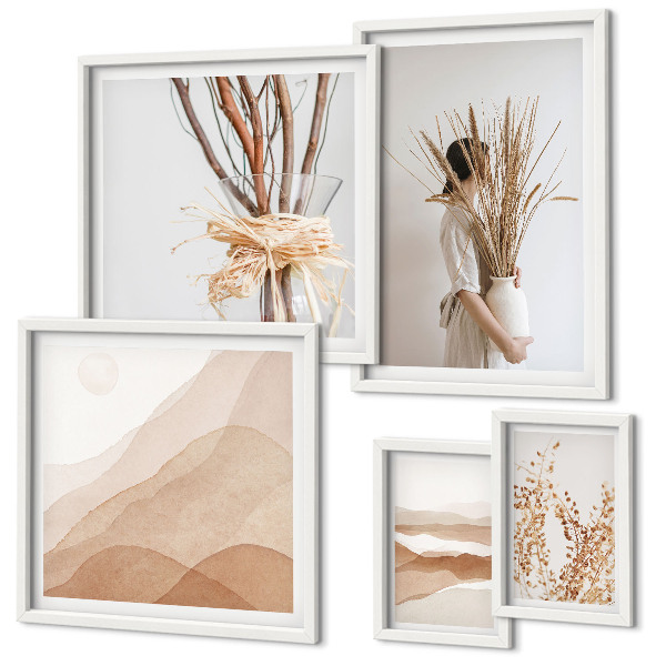 Gallery wall Stylish boho plants landscapes