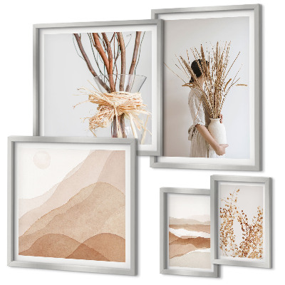 Gallery wall Stylish boho plants landscapes
