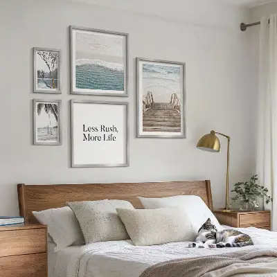 Framed photo set beaches, peace, and sea views