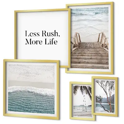 Framed photo set beaches, peace, and sea views