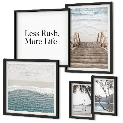 Framed photo set beaches, peace, and sea views