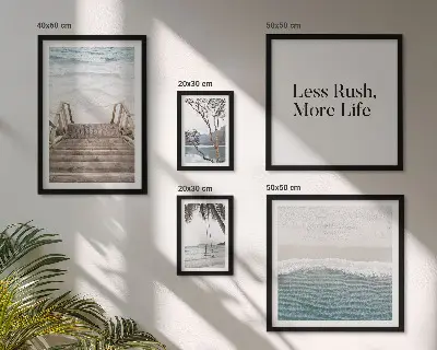 Framed photo set beaches, peace, and sea views