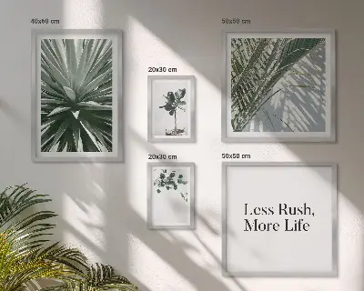 Set of 5 modern green leaf wall art pieces modern wall decorations