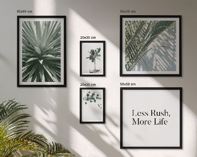 Set of 5 wall art pieces Green leaves modern decorations