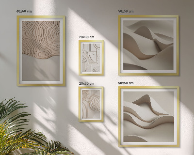 Set of 5 wall art pieces Abstract beige patterns