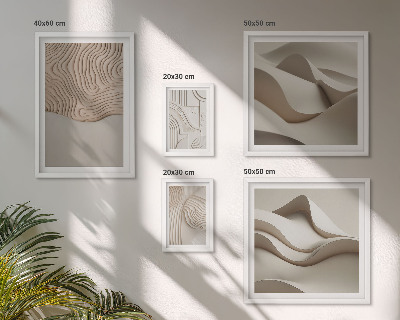 Set of 5 wall art pieces Abstract beige patterns