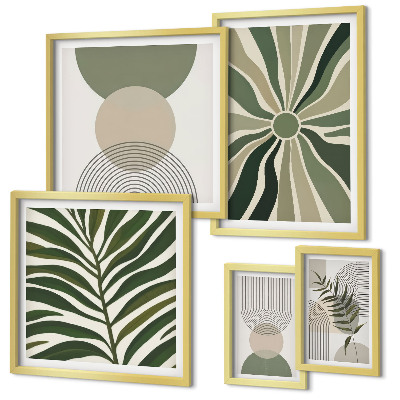 Framed photo set Stylish graphics with greenery
