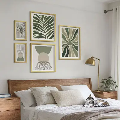 Framed photo set stylish greenery graphics