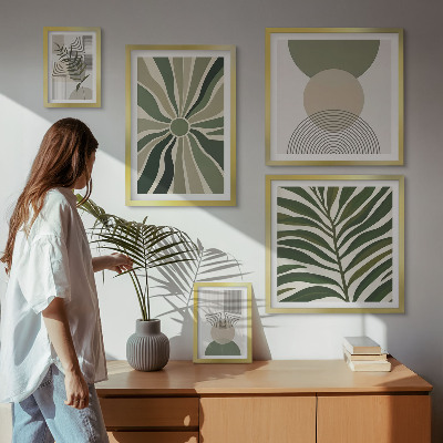 Framed photo set Stylish graphics with greenery