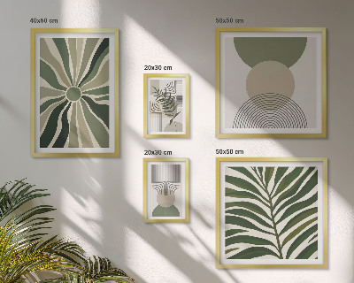Framed photo set Stylish graphics with greenery