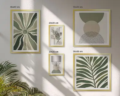 Framed photo set stylish greenery graphics