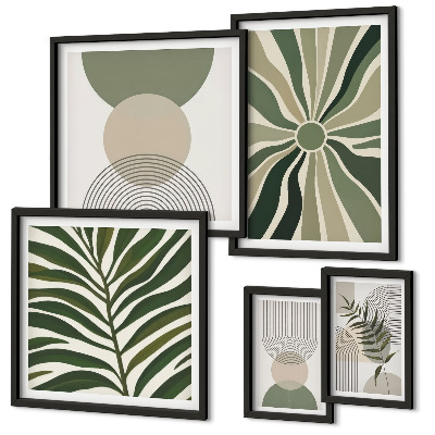 Framed photo set Stylish graphics with greenery