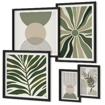 Framed photo set stylish greenery graphics