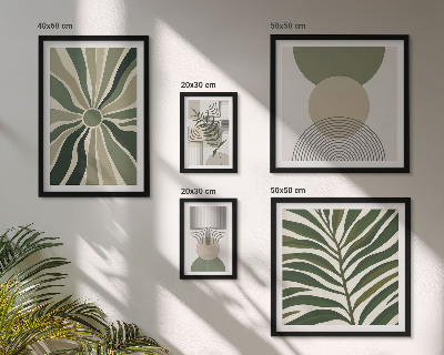 Framed photo set Stylish graphics with greenery