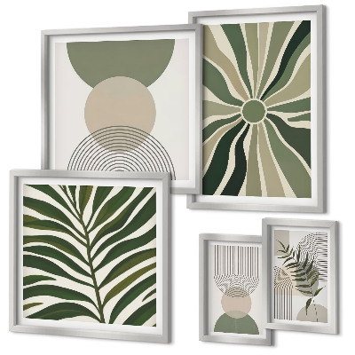 Framed photo set Stylish graphics with greenery
