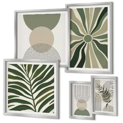 Framed photo set stylish greenery graphics