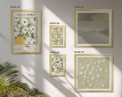 Set of 5 wall art pieces Floral urban motifs