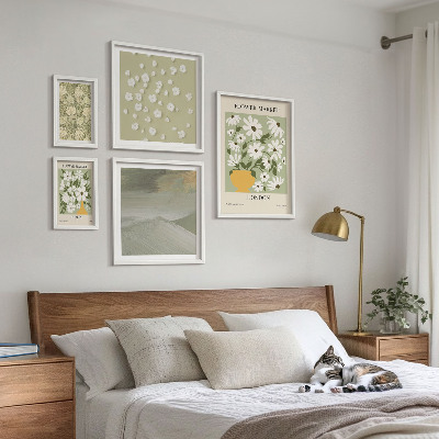 Set of 5 wall art pieces Floral urban motifs