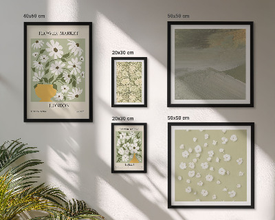 Set of 5 wall art pieces Floral urban motifs