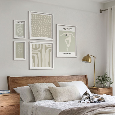 Gallery wall Stylish abstract green graphics