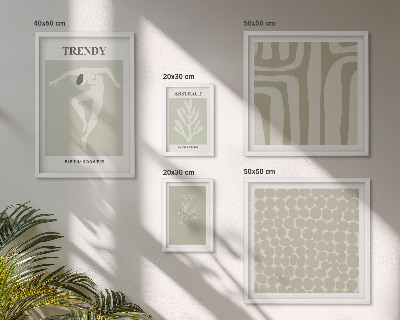Gallery wall Stylish abstract green graphics