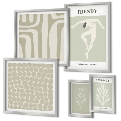 Gallery wall Stylish abstract green graphics