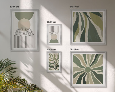 Set of 5 wall art pieces Stylish abstractions with greenery