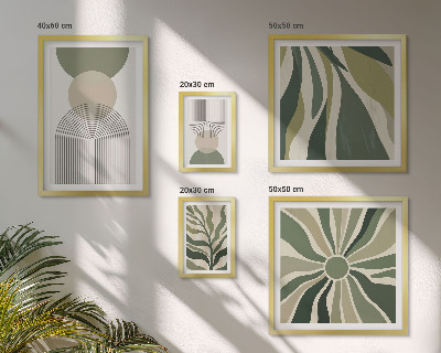 Set of 5 wall art pieces Stylish abstractions with greenery