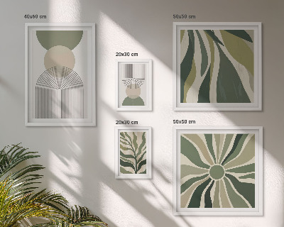 Set of 5 wall art pieces Stylish abstractions with greenery